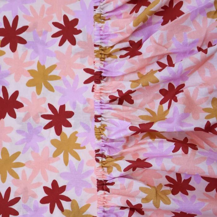 Peach Floral Fitted Sheet