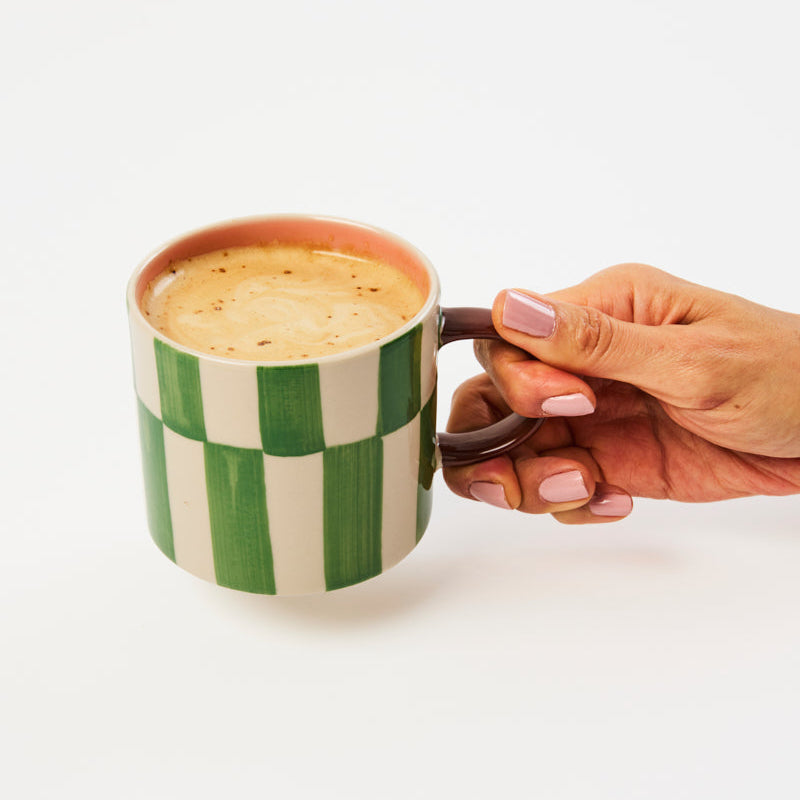 Bloomie Green Check Mug