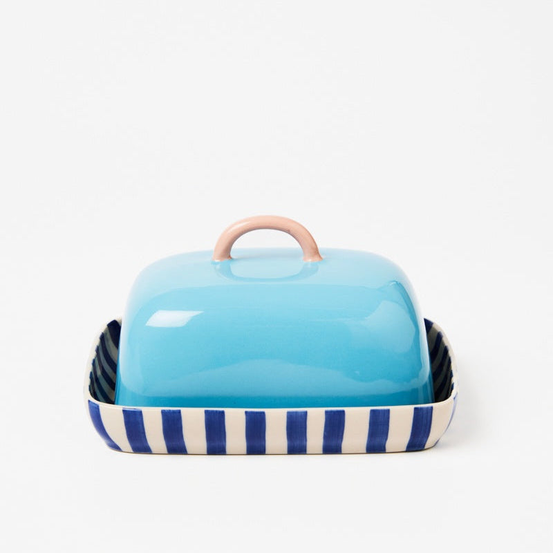 Bloomie Blue Butter Dish