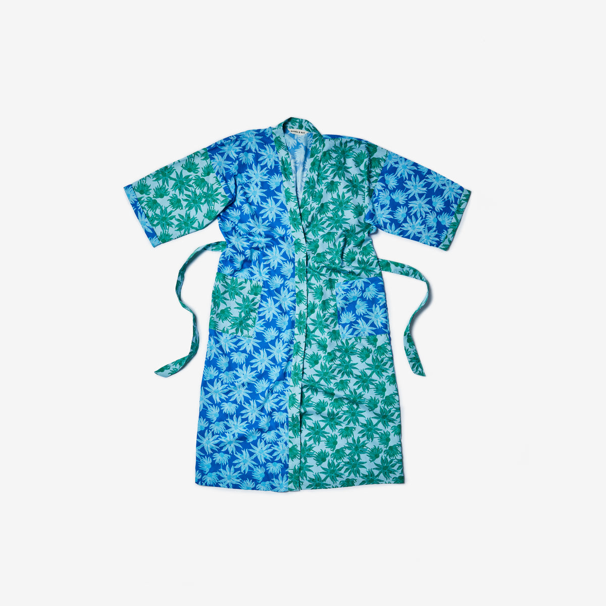 Flannel Flower Blue Green Robe