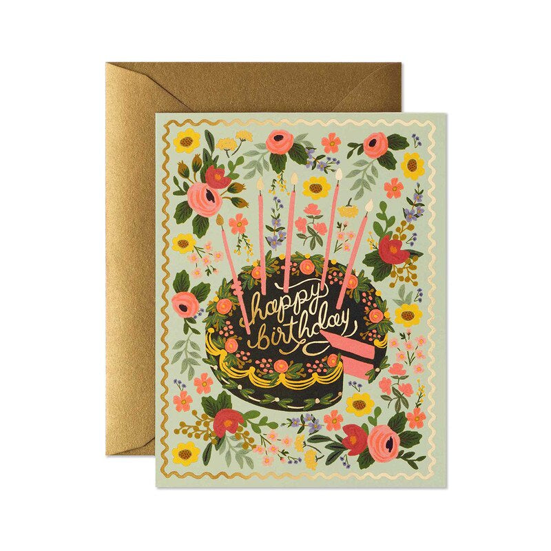 Greeting Card / Floral Cake Birthday