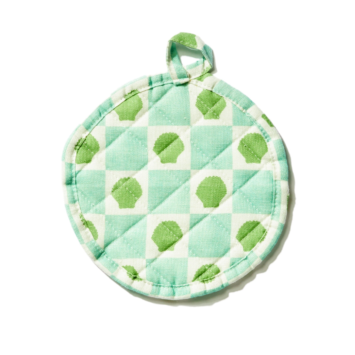 Shell Check Mint Round Pot Holder