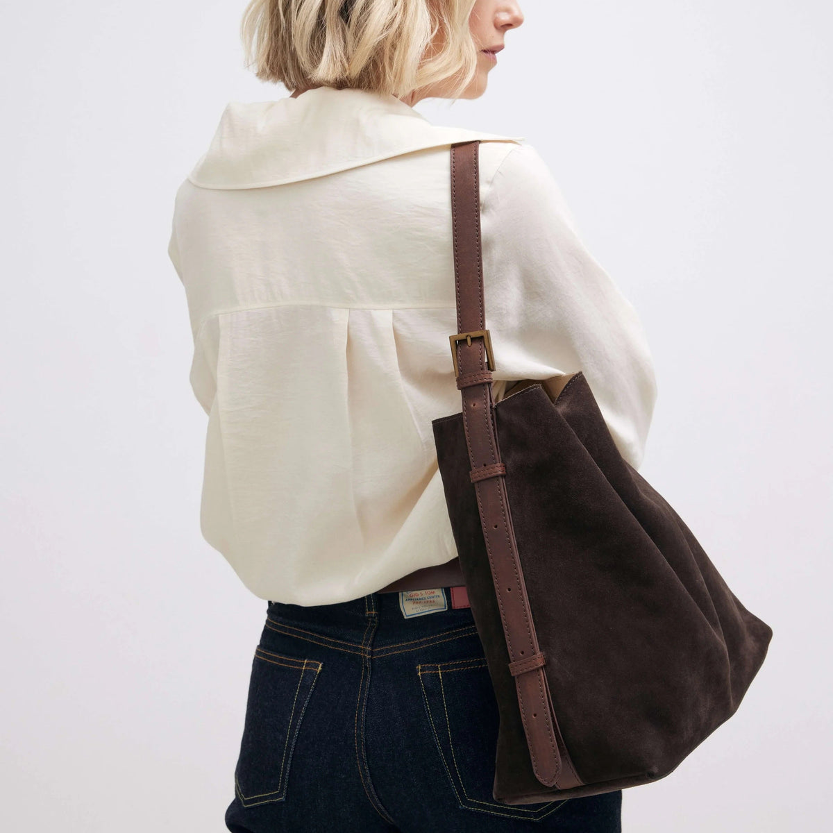 Suede Cabas Tote / Chocolate