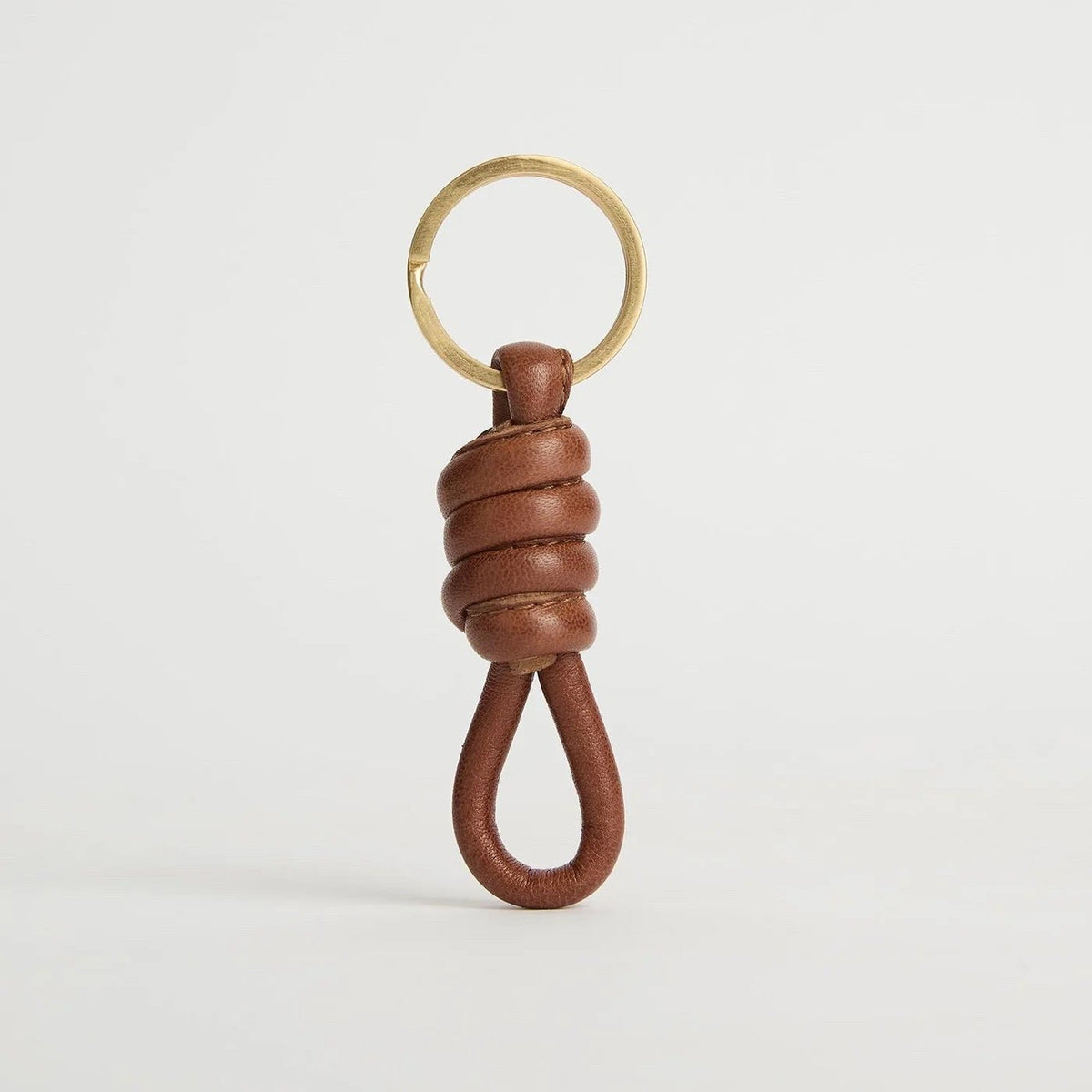 Clover Keyring / Cognac