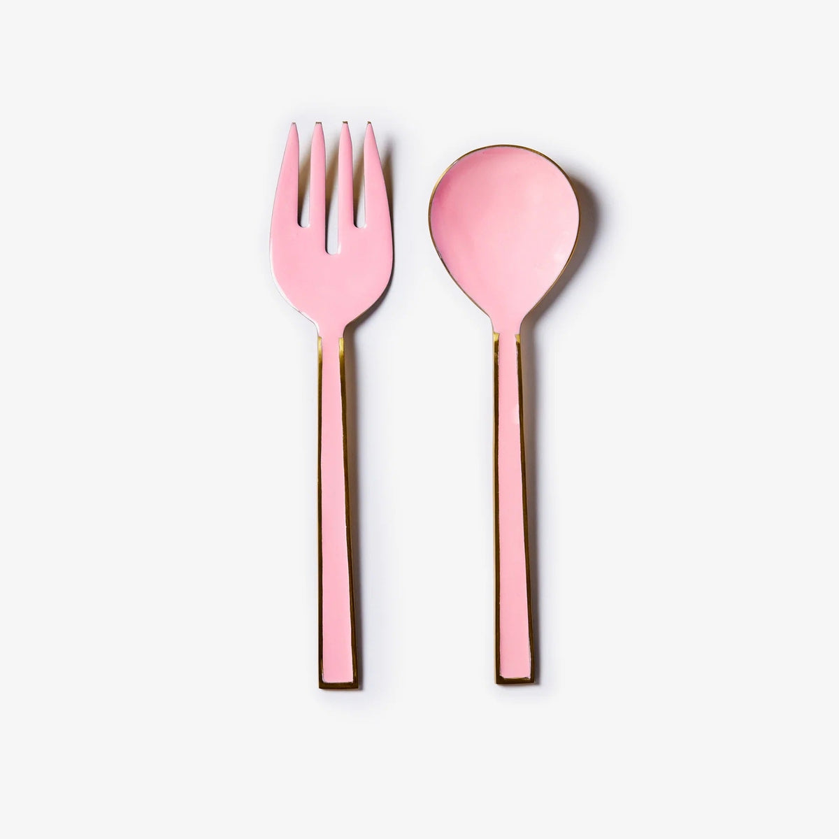 Enamel Salad Servers / Rose