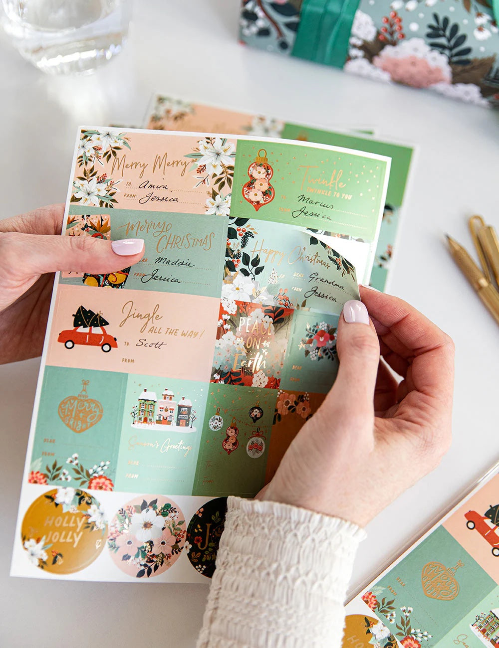 Floral Fields Christmas Stickers