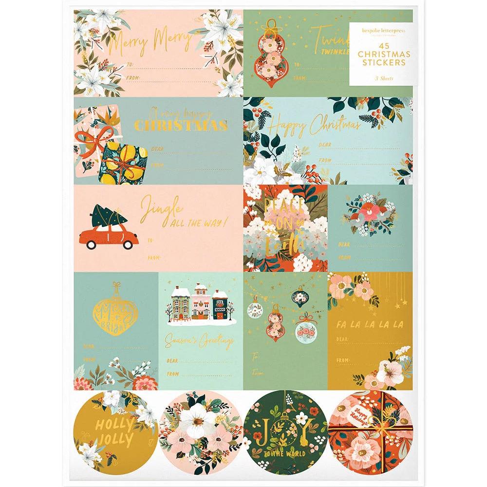 Floral Fields Christmas Stickers