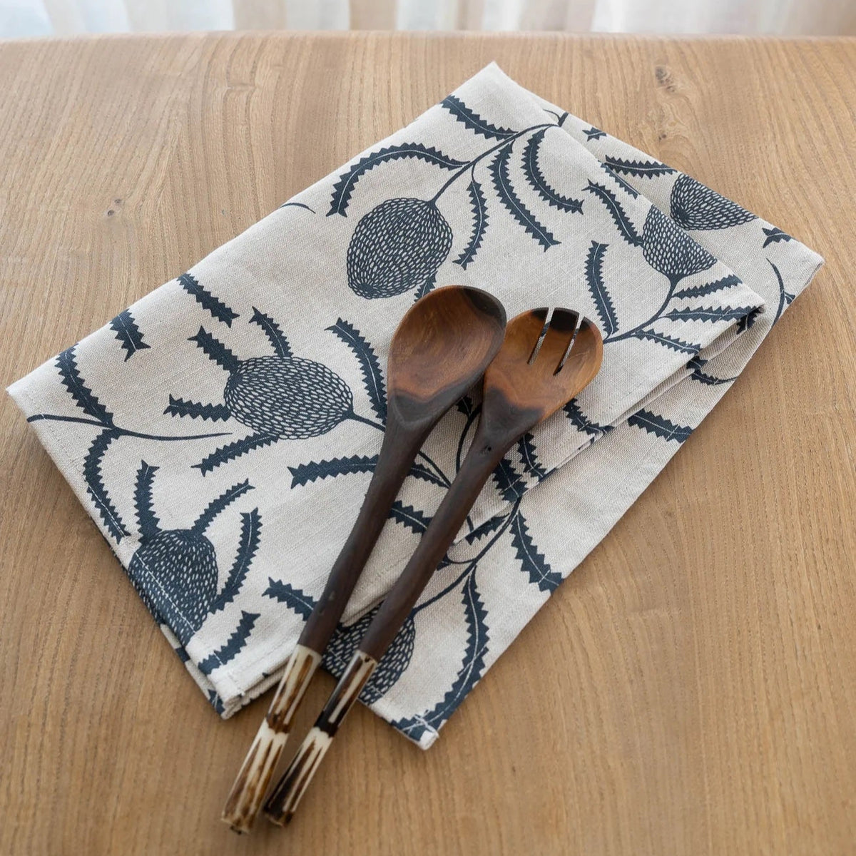 Sawtooth Banksia Tea Towel / Bluestone