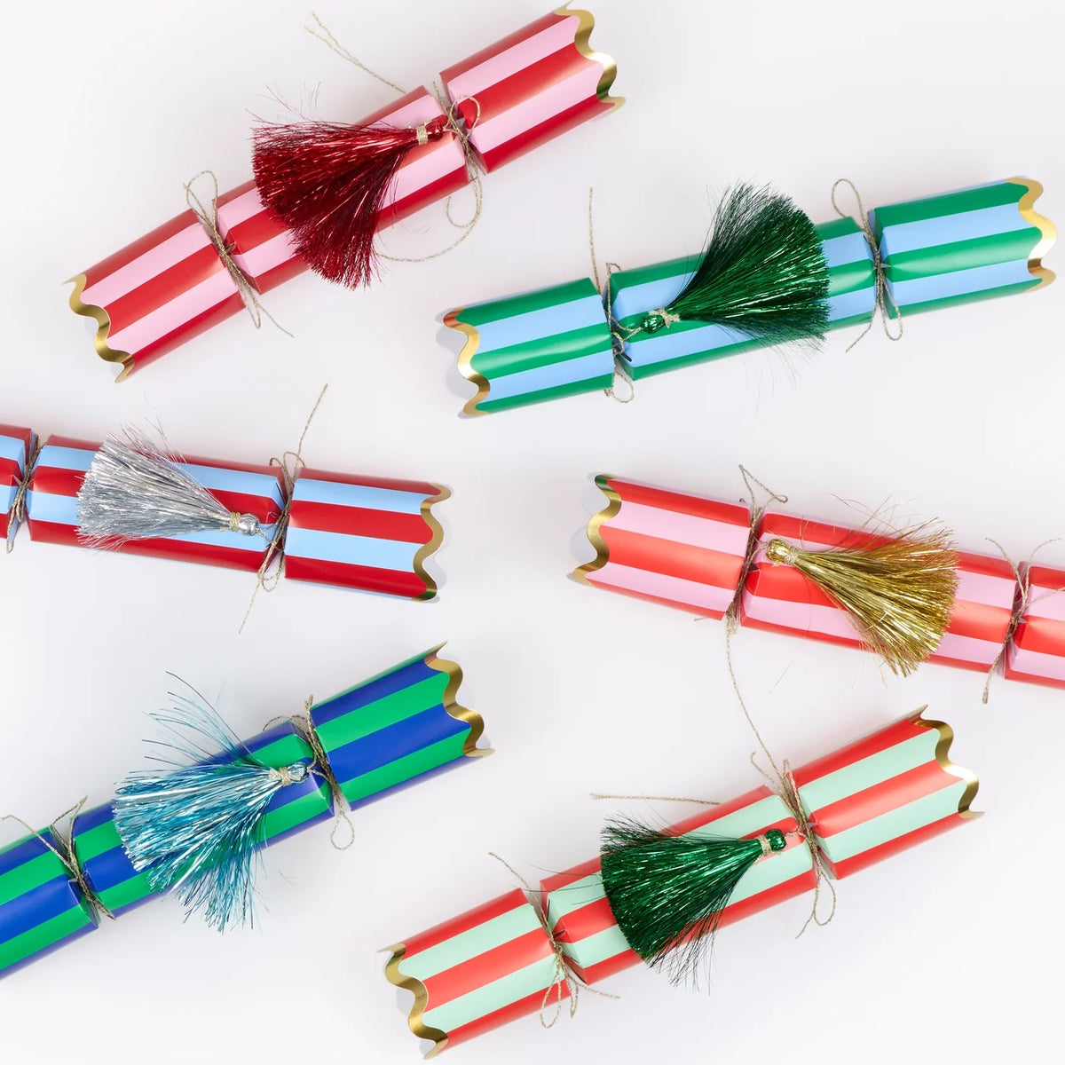 Striped Tinsel Tassel Crackers