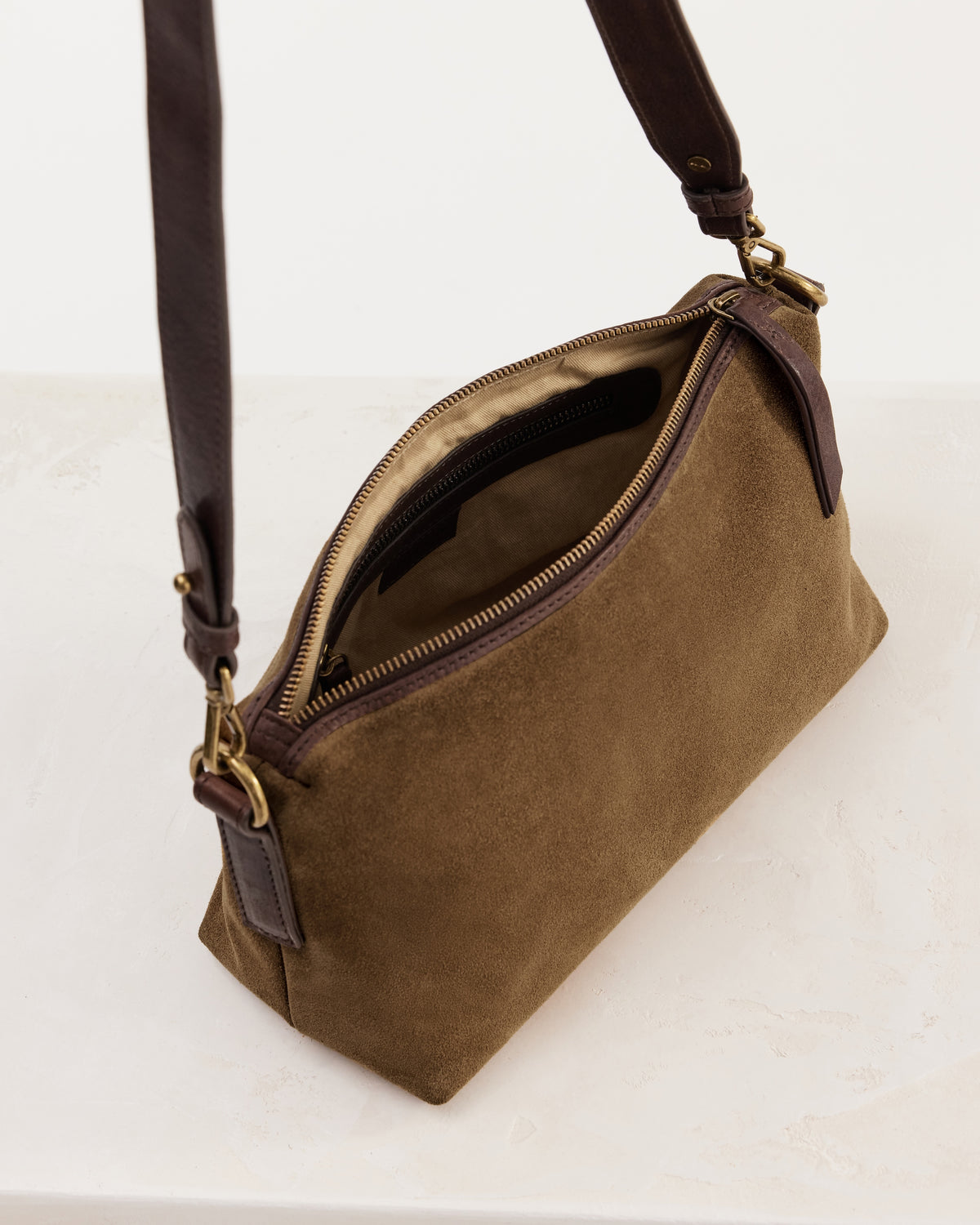 Suede Teddy Bag / Chestnut