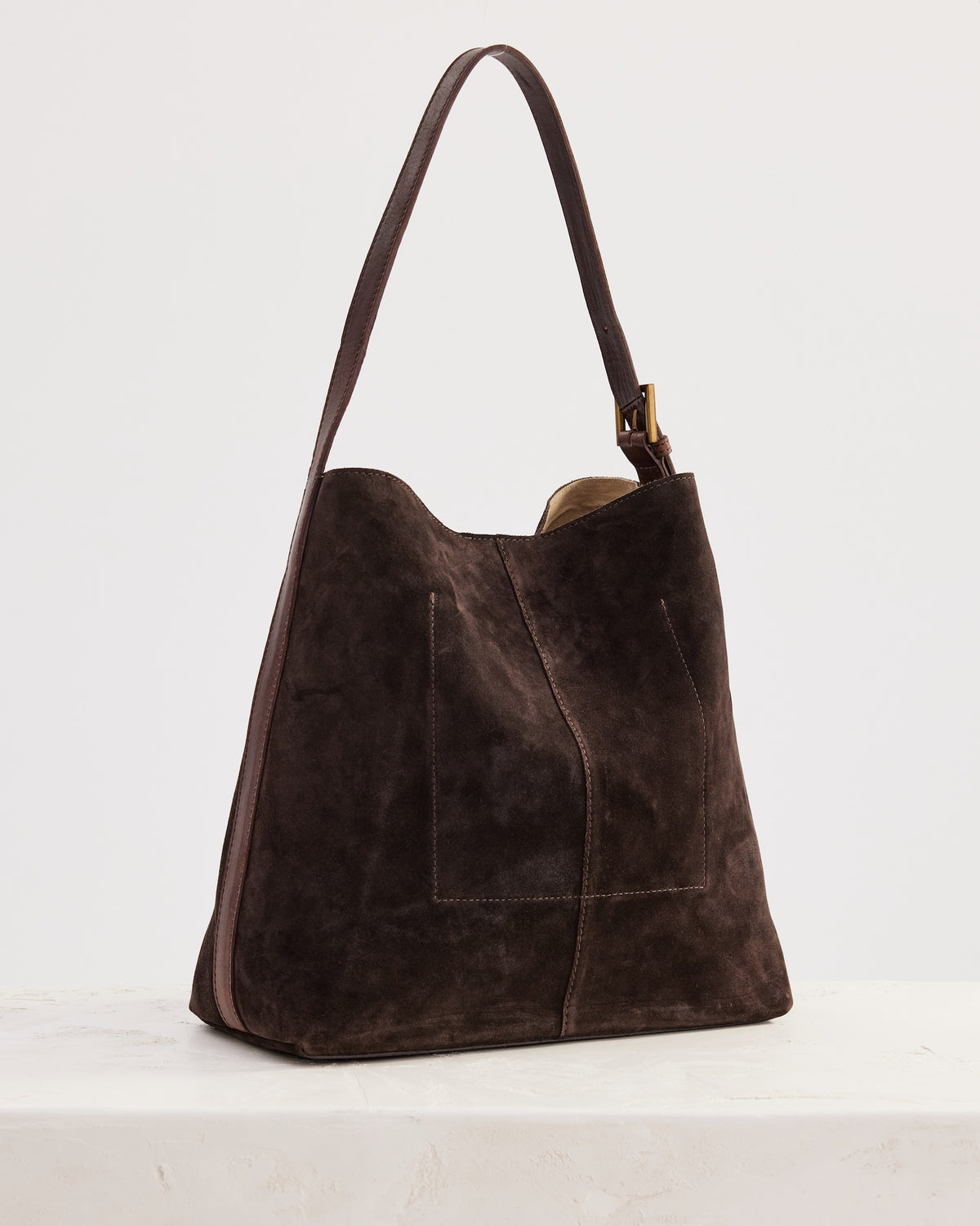 Suede Cabas Tote / Chocolate