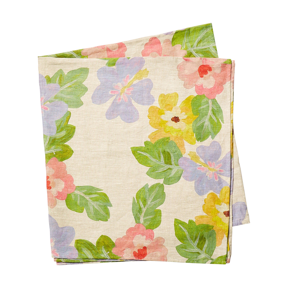 Moana Floral Linen Tablecloth