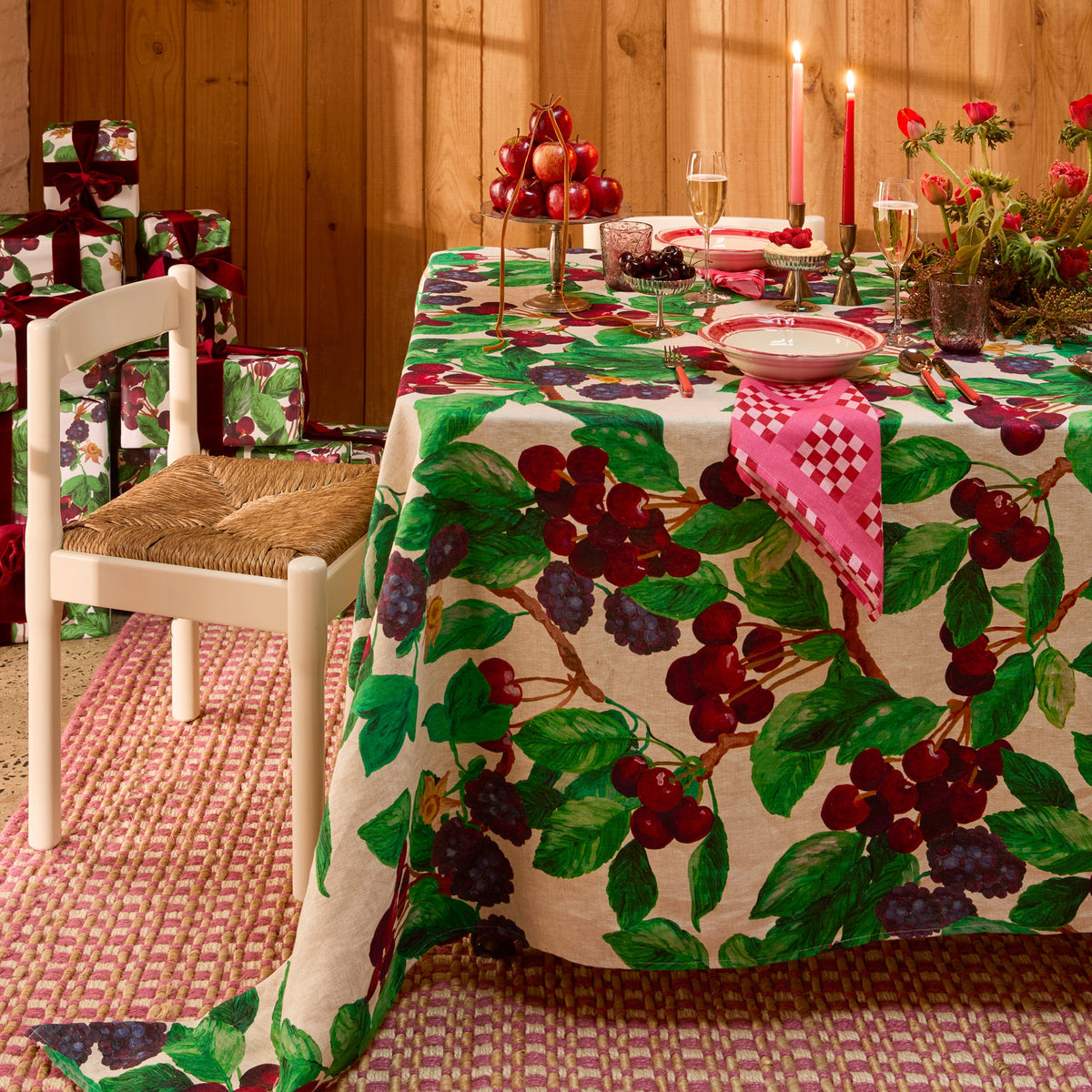 Cherries and Berries Multi Tablecloth