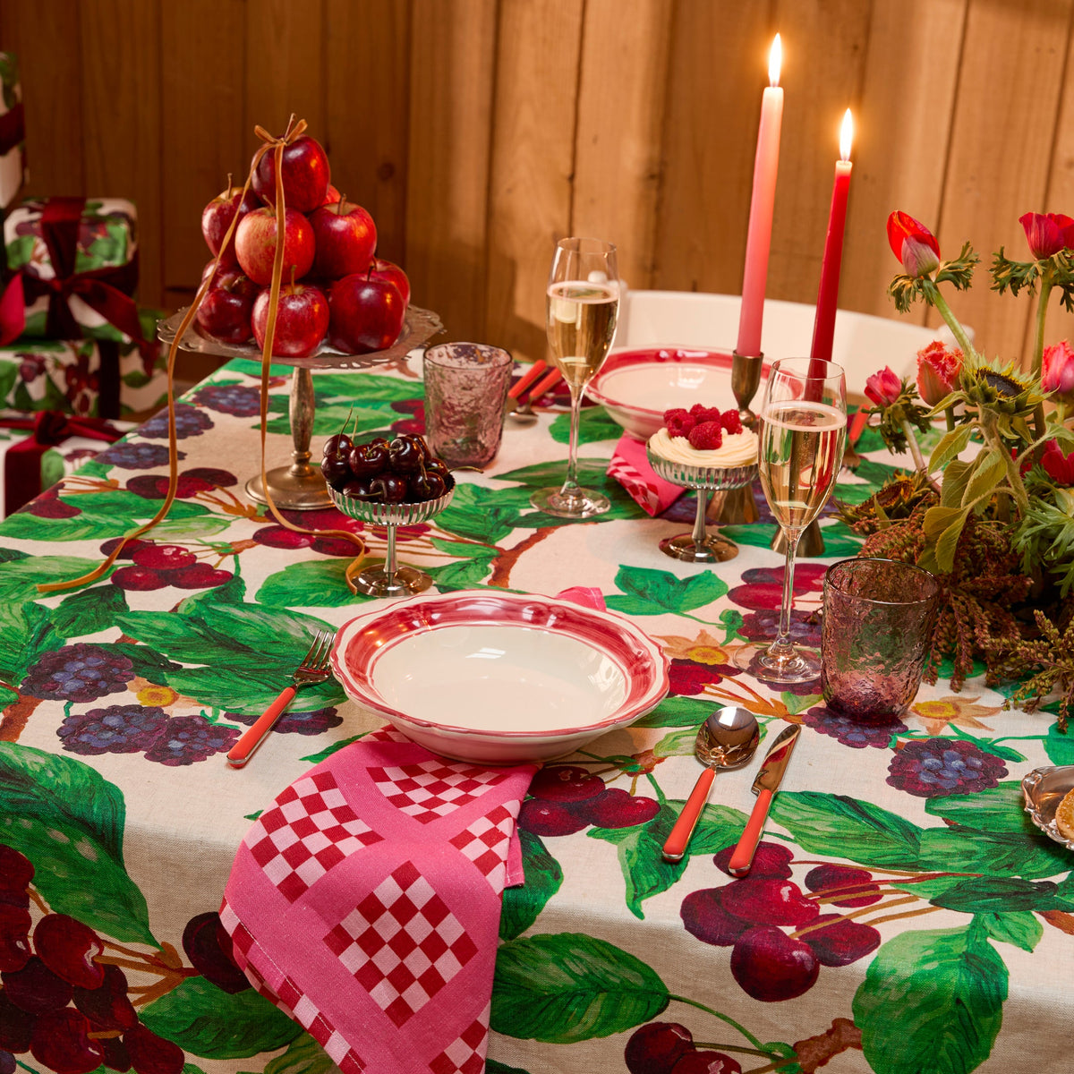 Cherries and Berries Multi Tablecloth