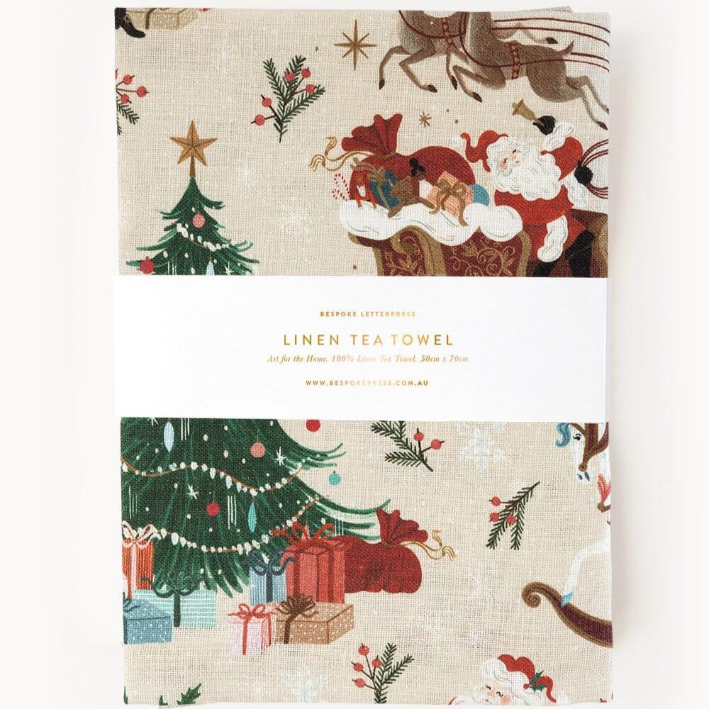 An Enchanted Christmas Linen Tea Towel