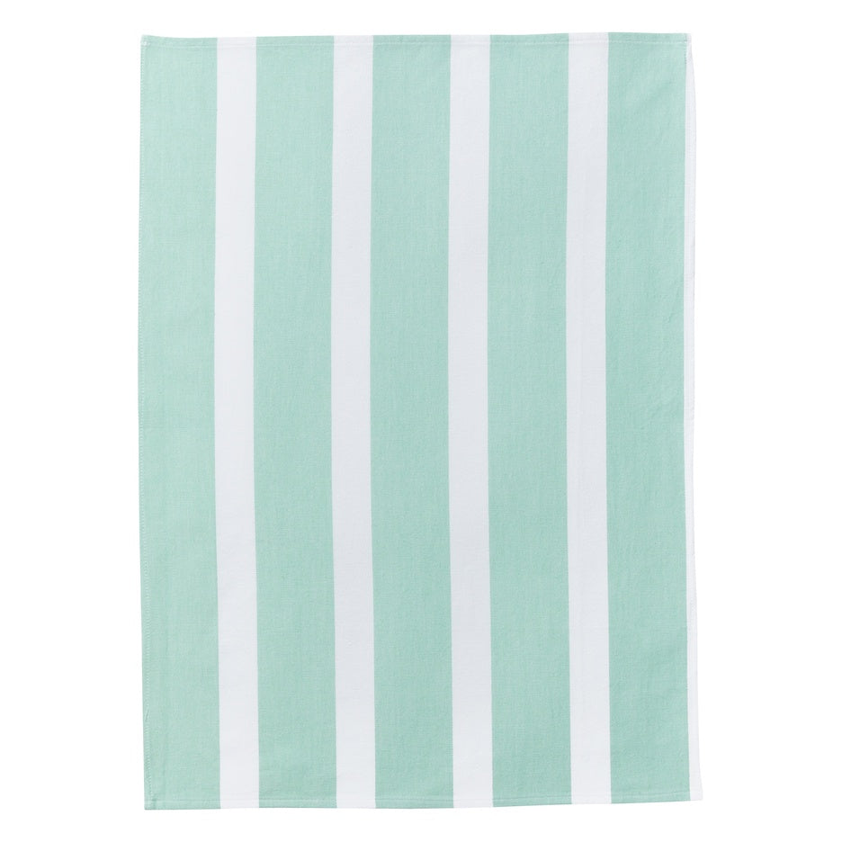 Pistachio Florence Stripe Linen Tea Towel