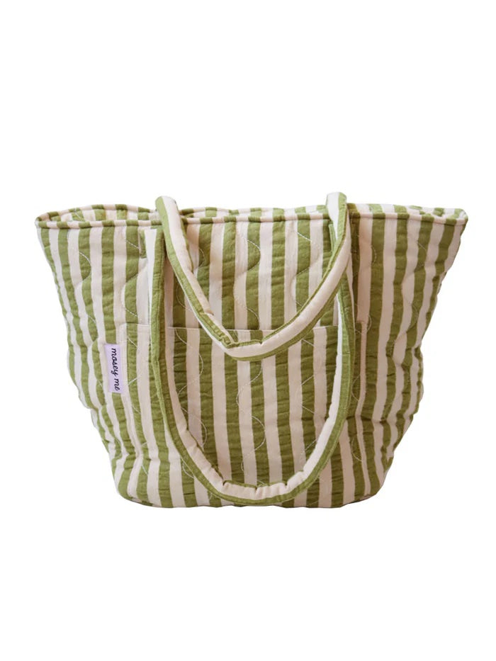 Pistachio Seersucker Quilted Bag