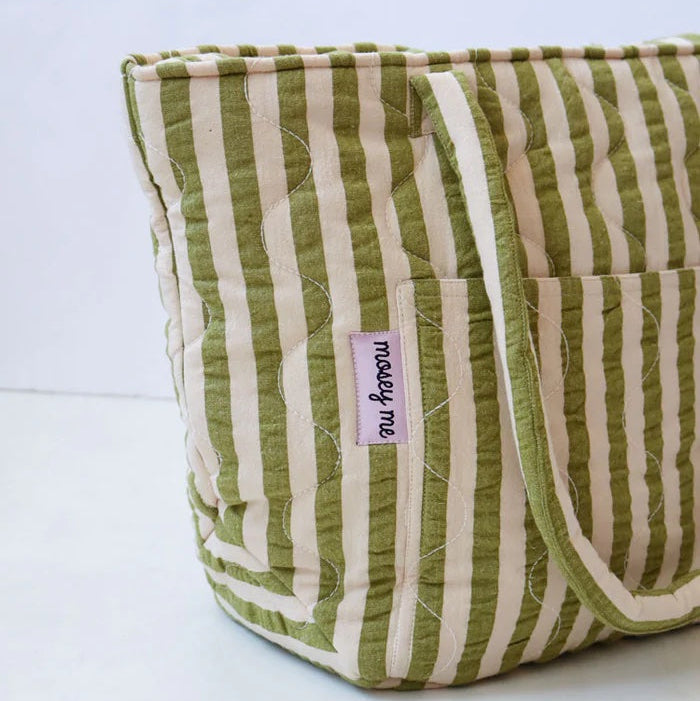 Pistachio Seersucker Quilted Bag