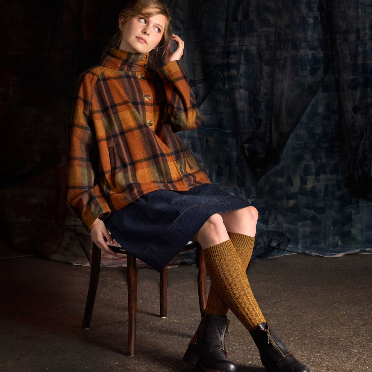 Vintage Merino Wool Socks / Mustard