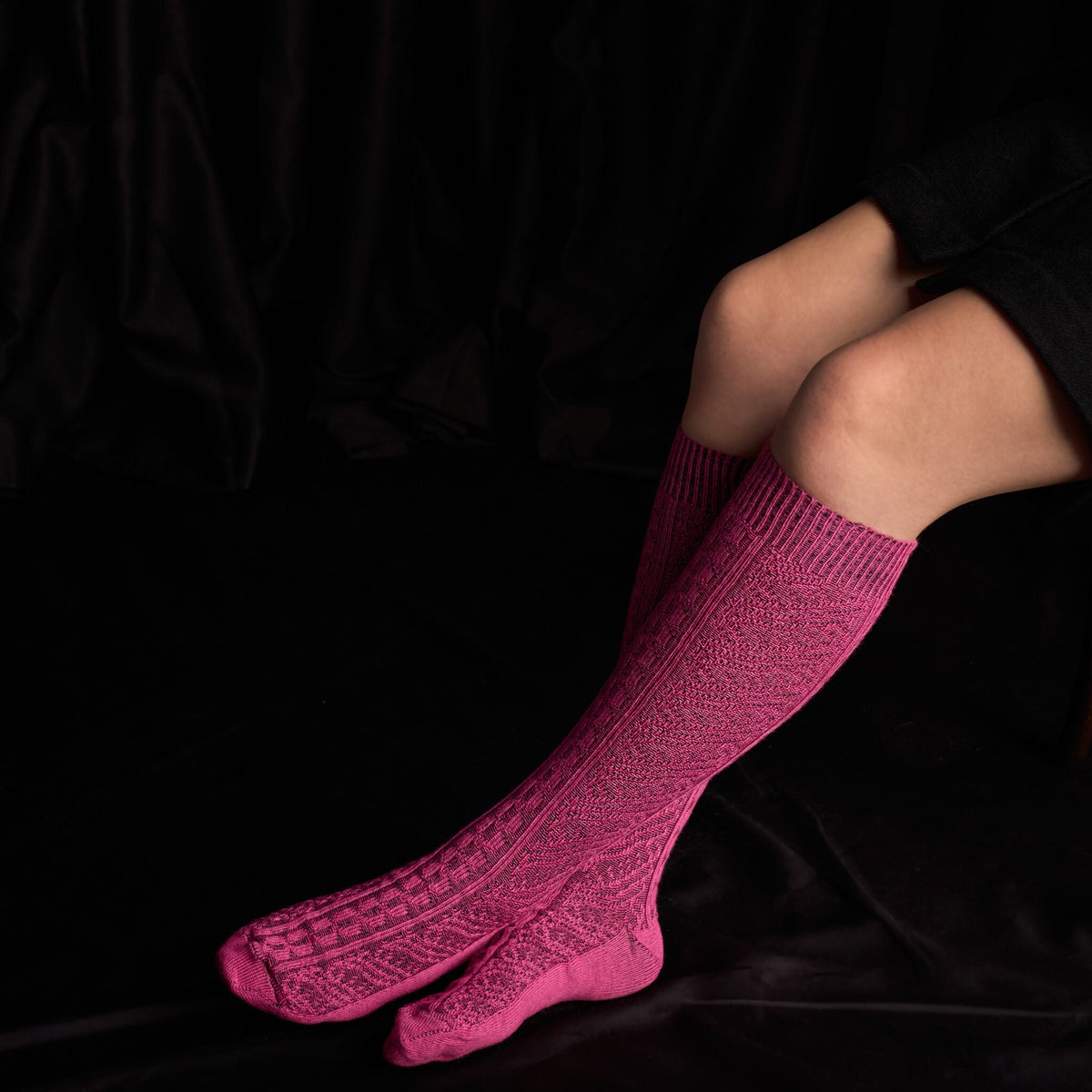 Vintage Merino Wool Socks / Fuchsia