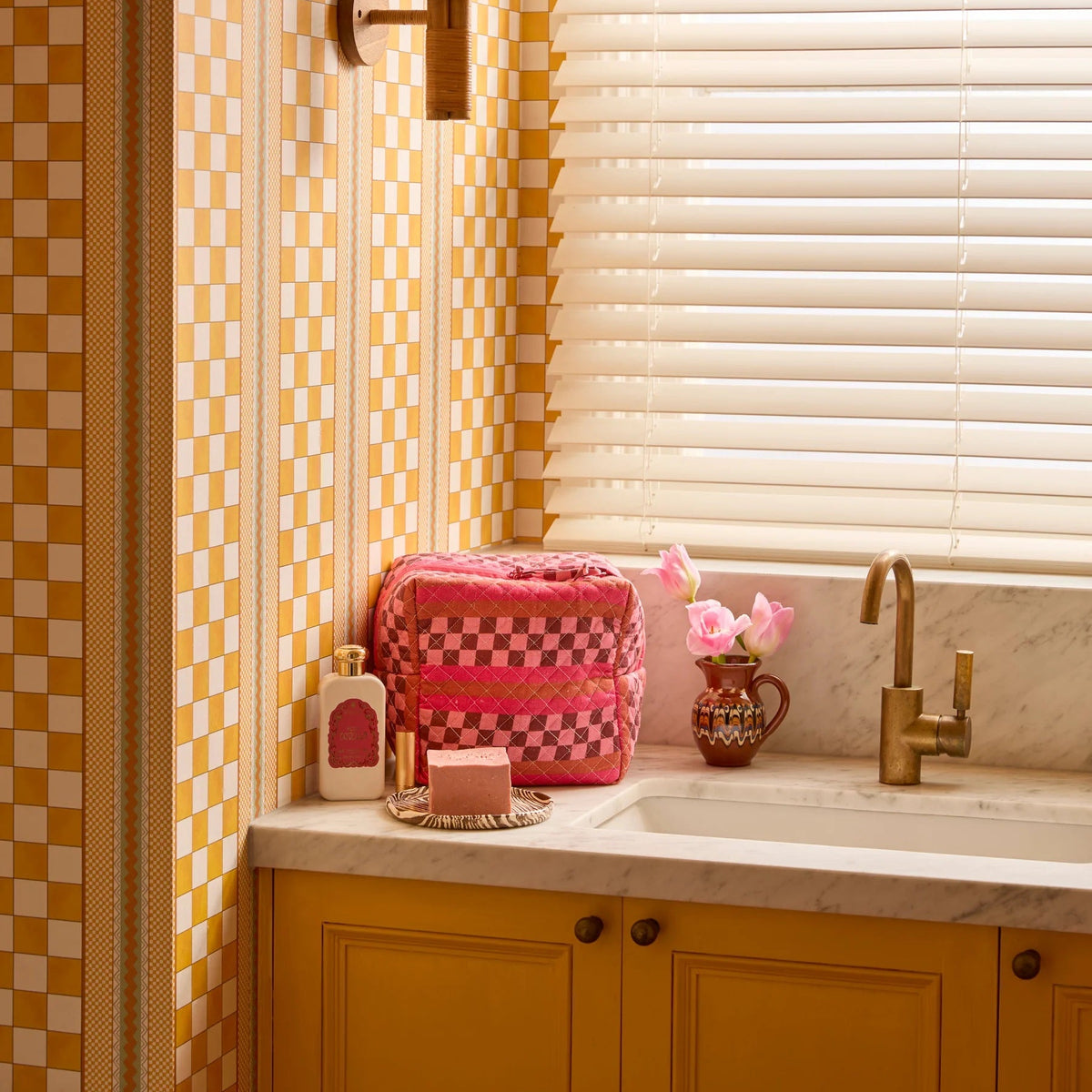 Marco Tile Pink Toiletry Bag / Large