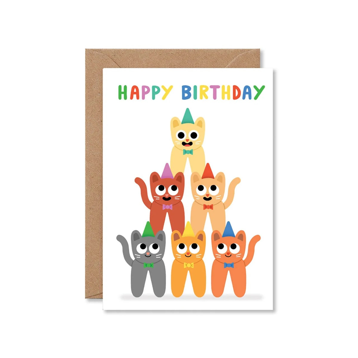 Greeting Card / Happy Birthday Cat Stack