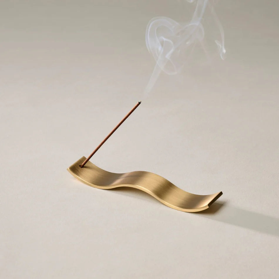 Wave Incense Holder / Brass