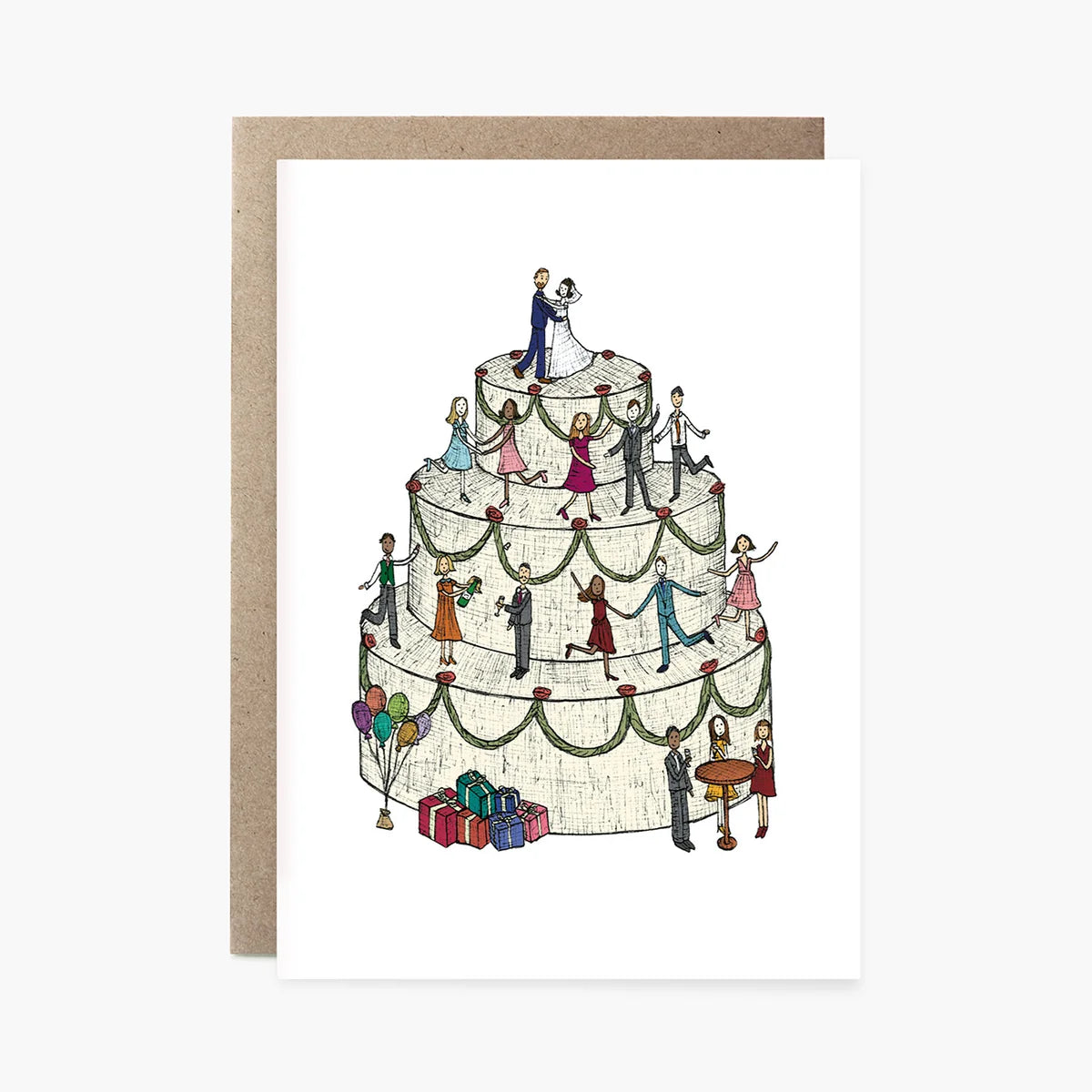 Greeting Card / Bride & Groom Wedding Cake
