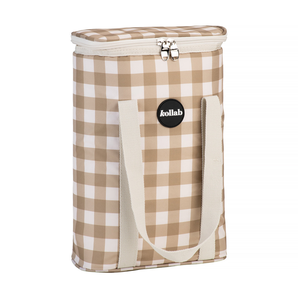 Olive Check Wine Cooler Bag