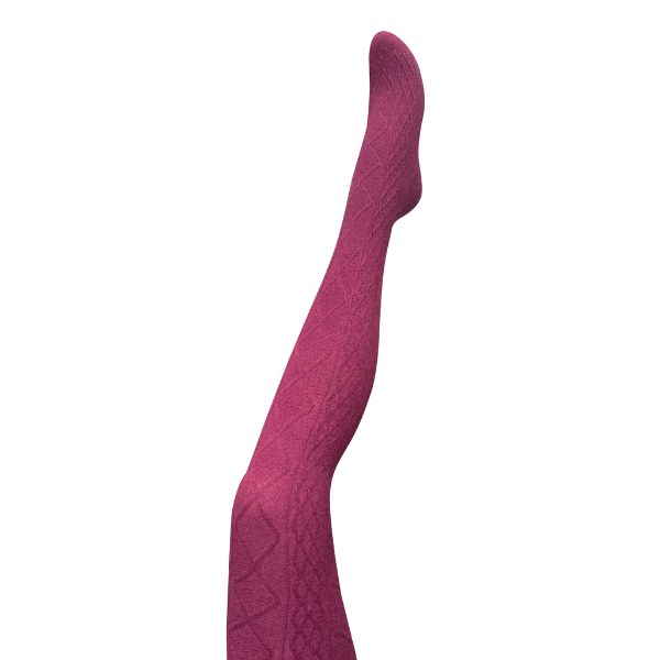Aran Cashmere Blend Tights / Claret