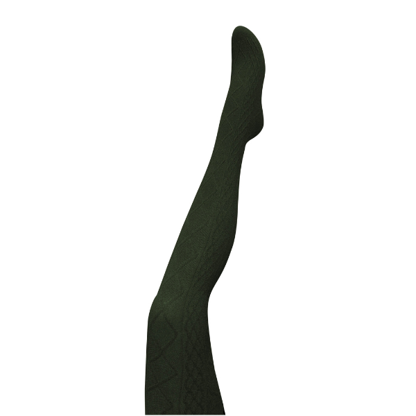 Aran Cashmere Blend Tights / Green