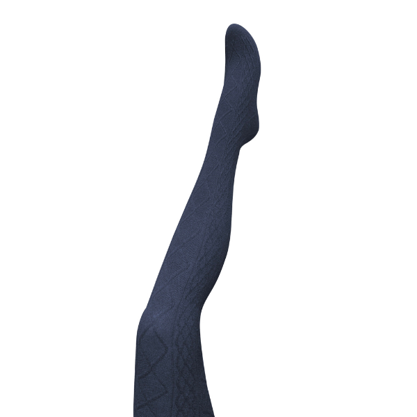 Aran Cashmere Blend Tights / Navy
