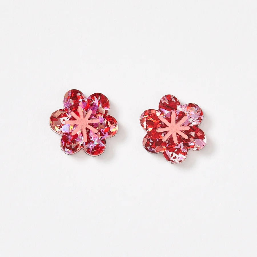 Aster Stud Earrings / Cherry