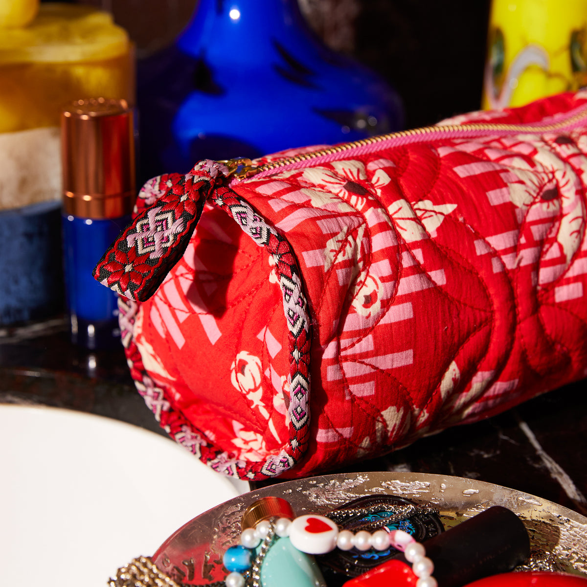 Marta Makeup Bag / Vermillion