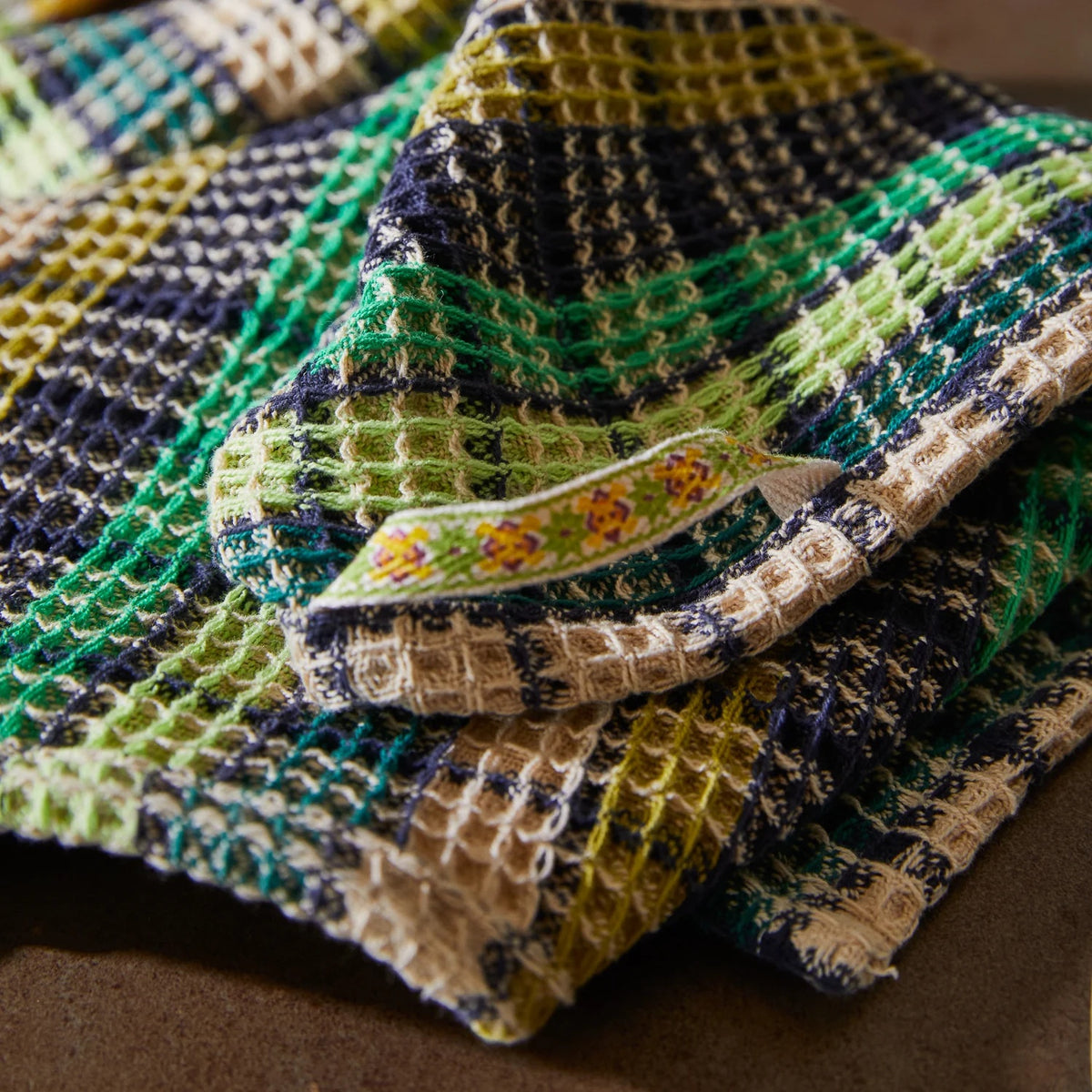 Stela Check Tea Towel / Verdant