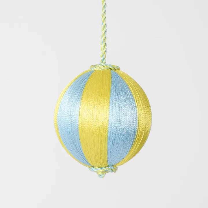 Silk Stripe Bauble / Blue & Yellow