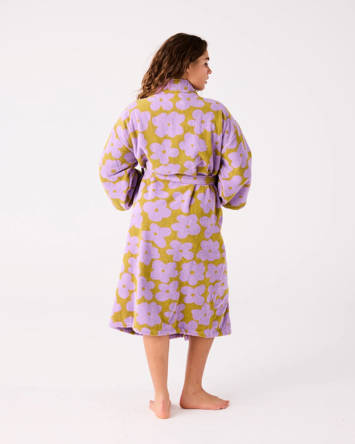 Big Flower Terry Bath Robe