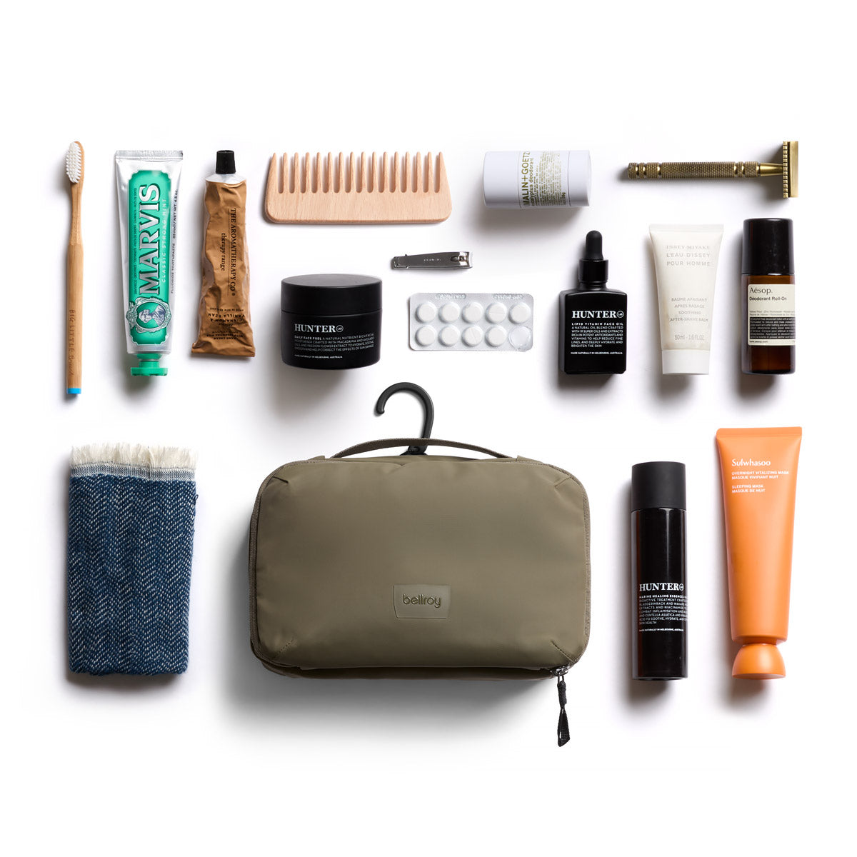 Hanging Toiletry Bag / Sea Kelp