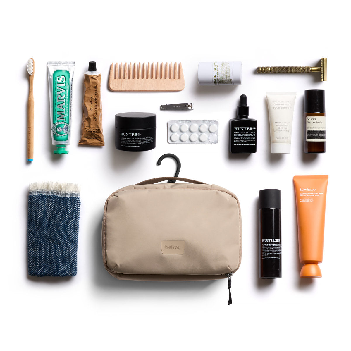 Hanging Toiletry Bag / Stone