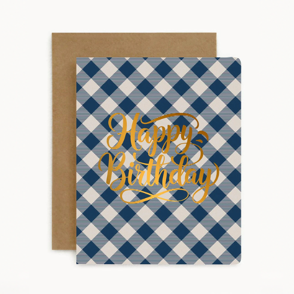 Letterpress Card / Happy Birthday Check
