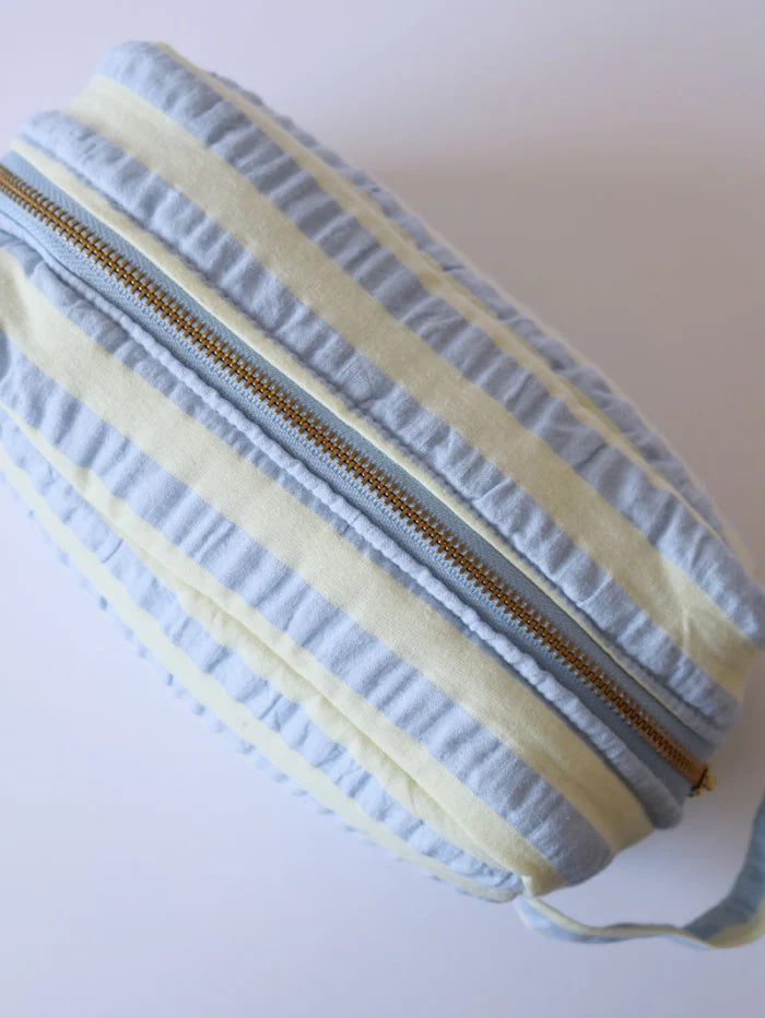 Butter Blue Seersucker Dopp Kit