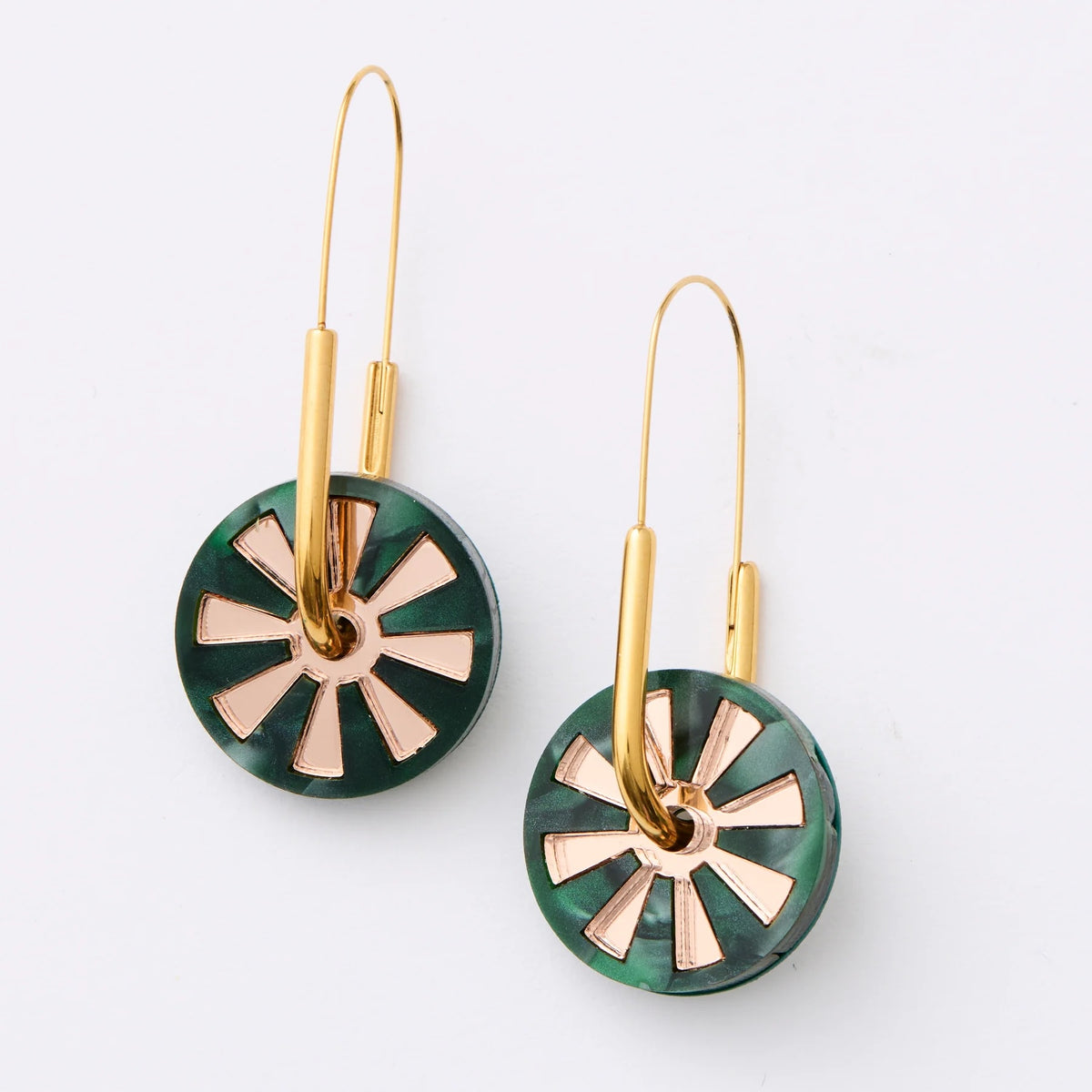Calypso Earrings / Green Rose