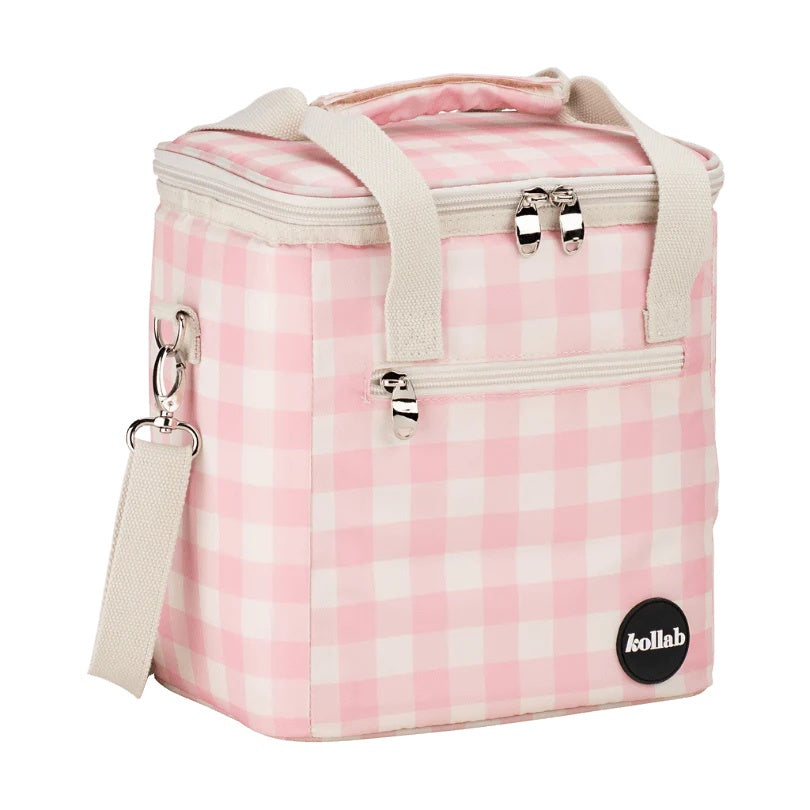 Candy Pink Check Mini Cooler