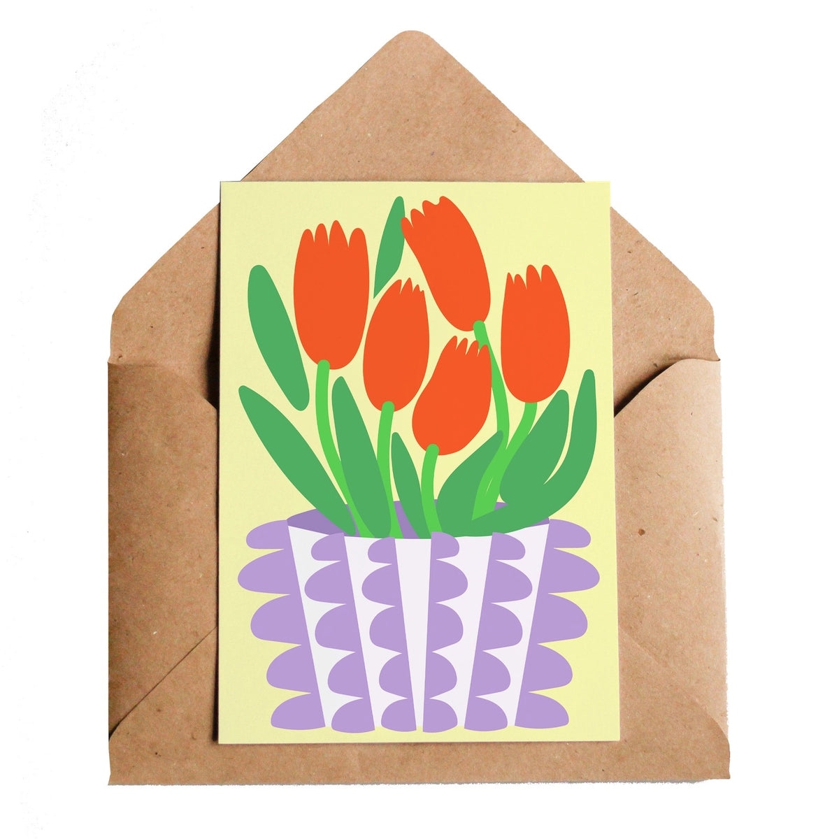 Vase Of Tulips Greeting Card