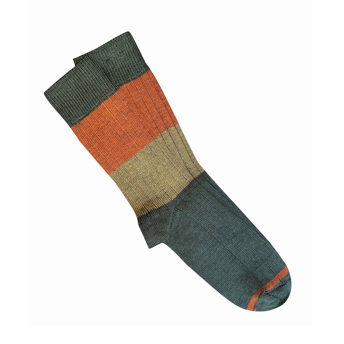 Chunky Wool Rib Socks / Green