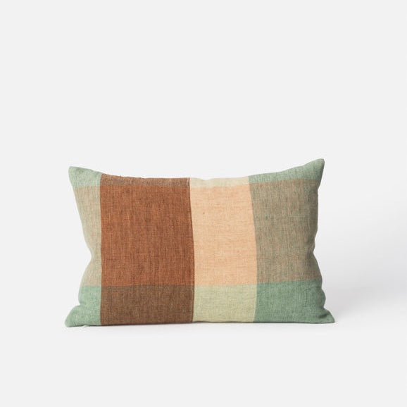 Clyde Handwoven Linen Cushion / Pea Multi