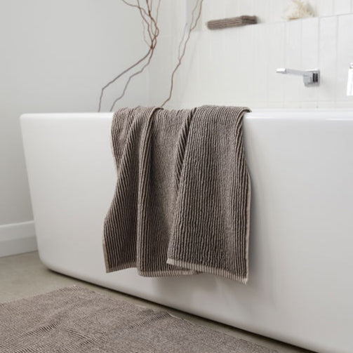 Stripe Cotton Bath Towel / Cocoa
