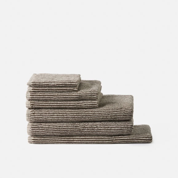 Stripe Cotton Hand Towel / Cocoa