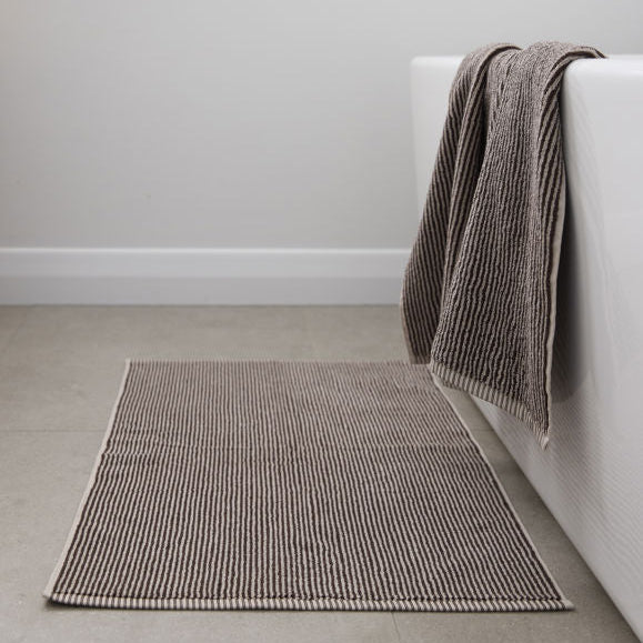 Stripe Cotton Bath Mat / Cocoa