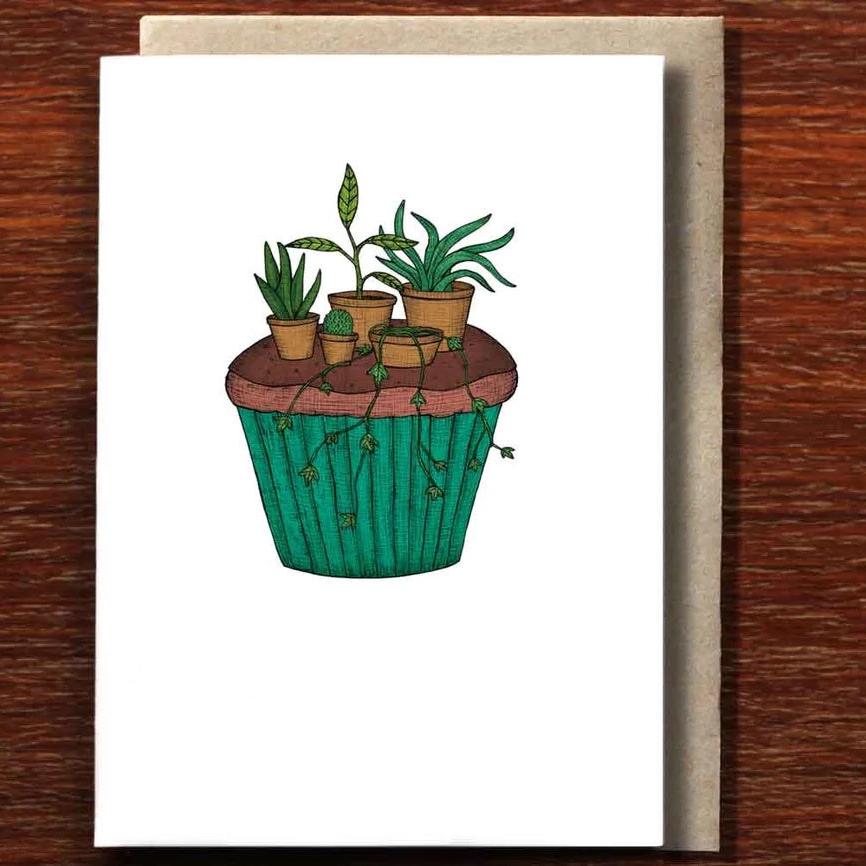 Greeting Card / Cupcake Garden